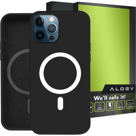 Custodia Mag Safe Alogy per caricabatterie Qi per iPhone 12 Pro Max, nera (1/5)