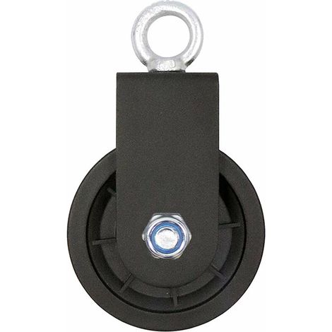 Bloc de Poulie Pivotante, Seul Poulie Bloc avec support de montage en U Pivot poulie de Levage Rouleau Roue pour câble métallique câble Poulie Musculation, 1PC (1/5)