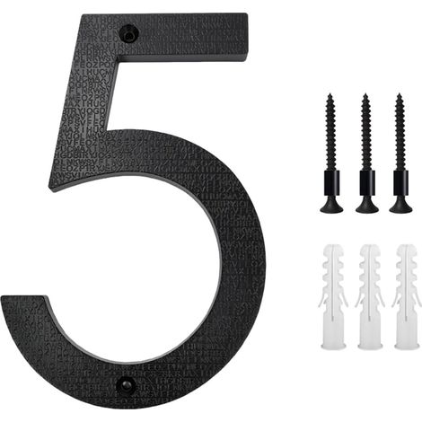 Chiffres Pour Maison - 12,5 cm - En ABS Noir Mat - Pour Porte Extérieure Mur Clôture Boîte Aux Lettres - Lot De 1 (1/5)