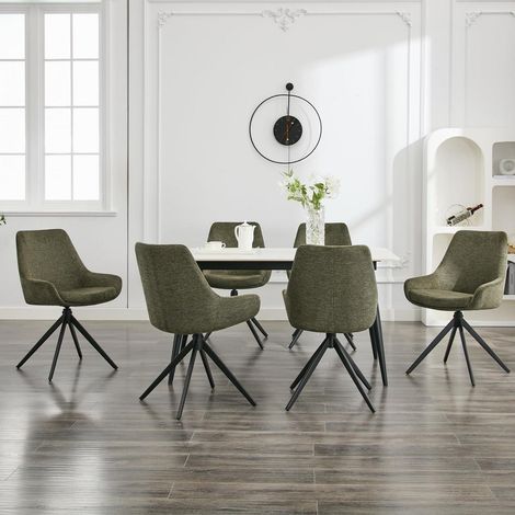 Esszimmerstühle 6er Set, drehbar, ergonomisch, grün (1/5)