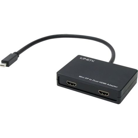 LINDY 41732 Mini-Display / HDMI Convertisseur [1x Mini port Display mâle - 2x HDMI femelle] noir S216042