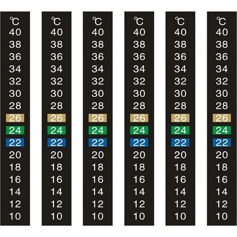 (10 à 40 °C)Lot de 6 autocollants de température de l'eau, à induction, thermomètre numérique d'aquarium, convient pour la position des tortues, reptiles et poissons d'ornemen (1/5)