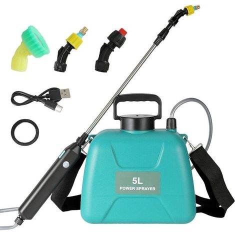 5-Liter-Elektrosprühgerät, wiederaufladbare Teleskoppistole mit 2 Düsen und Weitöffnungskappe (5 l) (1/4)
