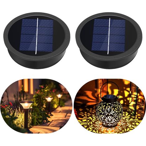 Lot de 2 Lampes Solaires de Remplacement 8.2 cm pour Lanternes Extérieures, 1.2 V 600 mAh, étanches IP44 avec Lumière Chaude, LED Solaire de Remplacement pour Lanterne de Jardin extérieure (1/5)