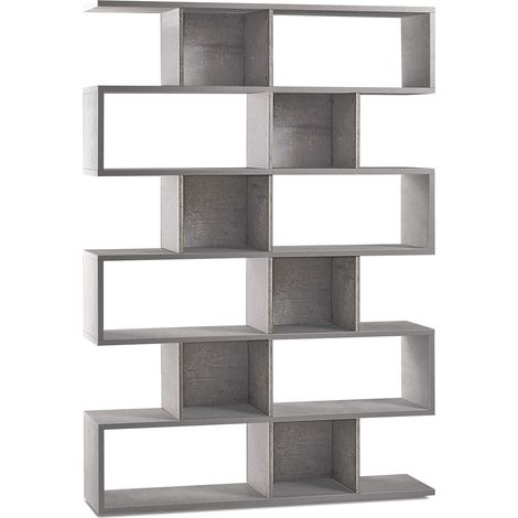 Libreria Modulare 6 Ripiani 150x215x38 cm Cemento (1/3)