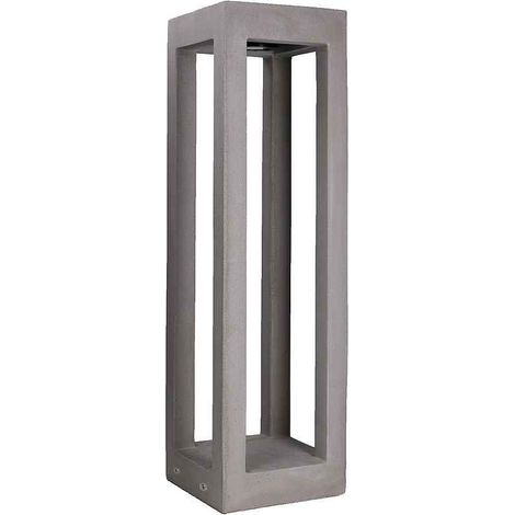 Forlight Box - Baliza Exterior LED para Jardín y Terraza de Cemento Natural de 70cm Alto. Luz LED Blanco Neutro de 4000K con Potencia de 5.8W y 115lm. Impermeable para Exterior IP65 (1/4)