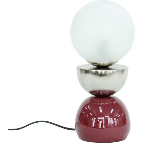 BIZZOTTO Lampada Da Tavolo Malton Argento Rosso H34