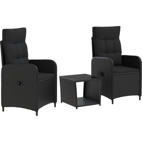 Maison Exclusive - Set Lounge da Giardino 3 pz Nero (1/5)