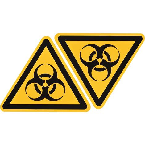 Carte de sourcing - 10 panneaux signalisation triangulaires « Danger biologique » autocollants