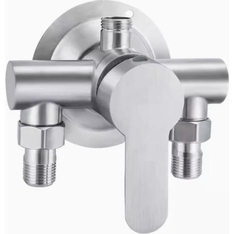 Interrupteur de robinet de douche en acier inoxydable G1/2 Filetage 304 Mélangeur d'eau chaude et froide Poignée en métal murale (1/5)