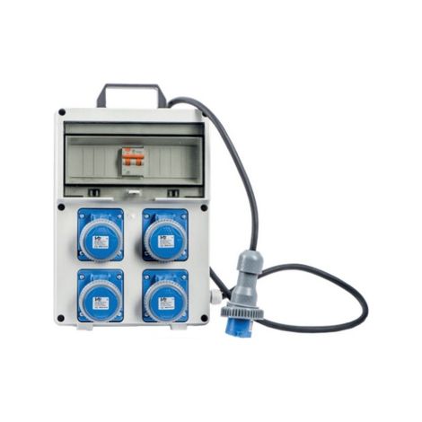 Tableau de compteur e'lectrique portable 4 prises 3Kw avec disjoncteur pour chantiers