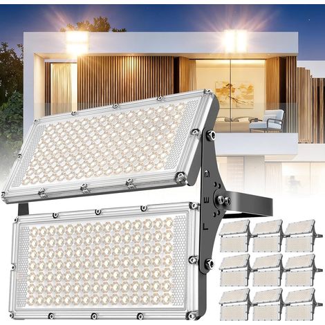 Projecteur LED 200W 10PCS, 20000LM Spot Extérieur IP66, Eclairage de Sécurité BlancChaud 2800-3200k, Flootlight Intérieur Extérieur pour Jardin, Garage, Route (1/5)