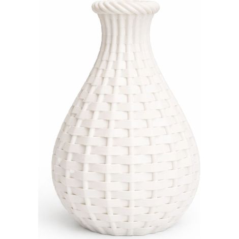 Vase ajouré tressé blanc décoratif bohème japandi (1/3)