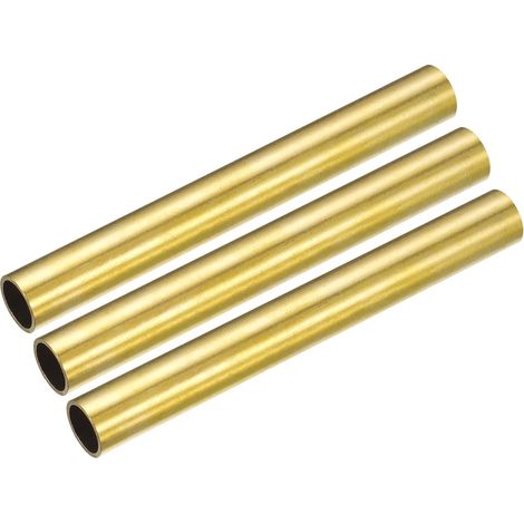 Brass Tube, 12mm OD 1mm Wall Thickness 100mm Length Round Pipe Tube for Industry, DIY Projects 3pcs (1/5)