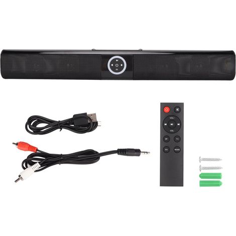 Enceinte Bluetooth TV stéréo RGB lumineuse sans fil longue portée avec télécommande pour PC, smartphone et consoles de jeux (1/5)