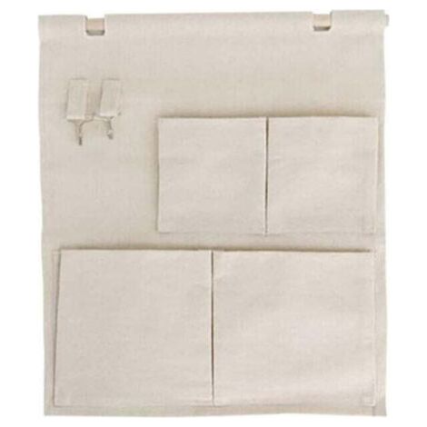 Wall Mounted Storage Bags Cotton Fabric Hanging Organizer Solid Color Linen Pouch Over Closet Door (1/4)