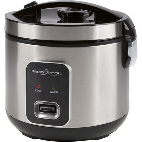 Cuiseur à riz professionnel 700W inox – Cuisson vapeur et riz – Couvercle à clapet de sécurité – Insert vapeur amovible – Profi Cook