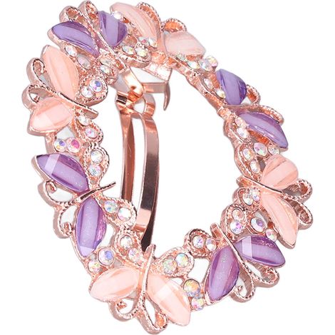 Pince à cheveux ornée de strass au design raffiné, accessoire de cheveux féerique et mignon, accessoire de cheveux violet pour femmes et filles. (1/5)