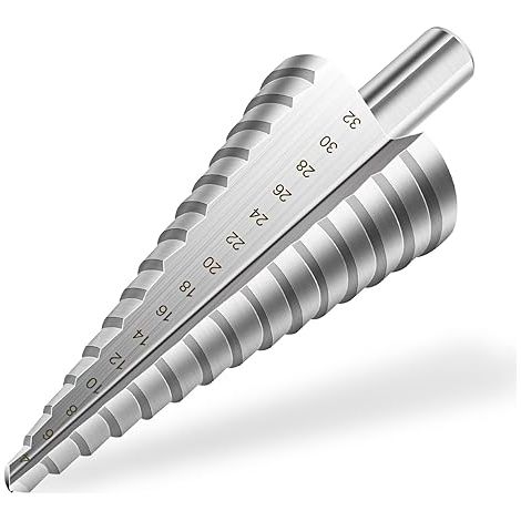 4–32 mm Titan-HSS-Dreieck-Stufenbohrer für Metall, Dreikantschaft, Stufenbohrer für Schraubendreher in Stahl, Holz, Messing, Aluminium und Kunststoff