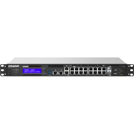 QNAP QGD-1602P Managed L2 Gigabit Ethernet (10/100/1000) Power over Ethernet (PoE) 1U Schwarz, Grau (1/3)