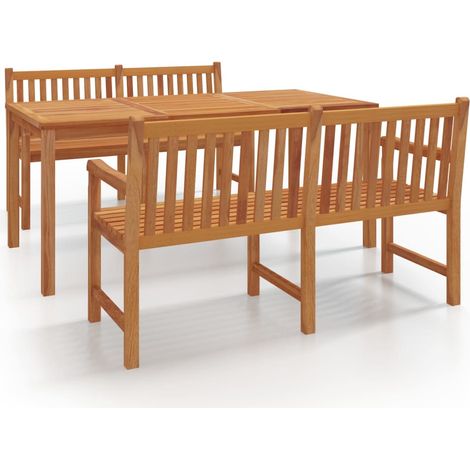 Maison Exclusive - 3-tlg. Garten-Essgruppe Massivholz Teak
