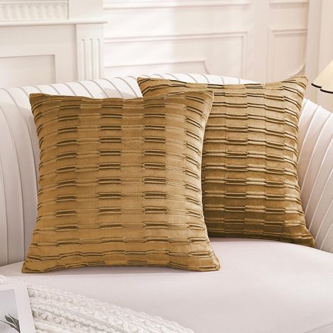 Sofakissen 45 x 45 cm, 2er-Set weiche Samtkissen für Schlafsofa. Moderne Kissen für das Schlafsofa im Schlafzimmer mit unsichtbarem Reißverschluss. Waschbar und elegant. (1/4)