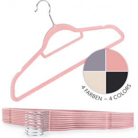- Cintres - Velours - Rose poudré - Lot de 20 - - Cintres - Velours - Rose poudré - Lot de 20 (1/5)