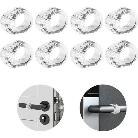 8 fermaporta, utilizzabili come fermaporta e fermafinestre, adatti per maniglie, realizzati in PVC, ideali per porte interne. (1/5)