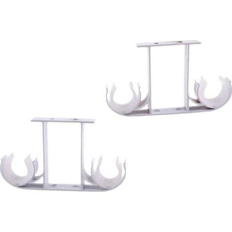 Support de Tringle à Rideau - Non spécifié - Double Support Mural - Métal - 14 x 8 cm - Blanc (1/4)