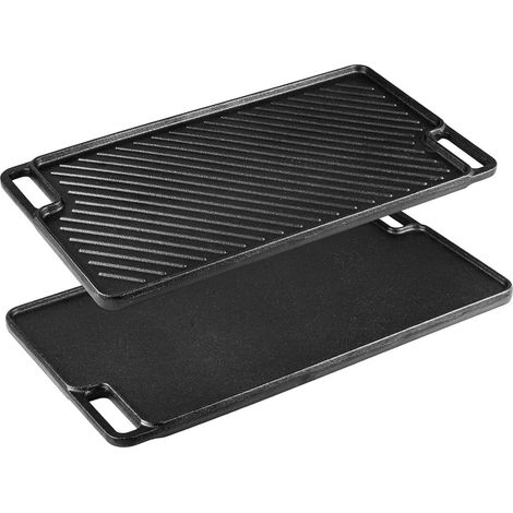 Trintion 2-teiliges Gusseisen Grill- & Bratpfannen Set  Vorgewürzt, Antihaft, Ungiftig, Für Gas, Elektro, Induktion & Backofen, Inklusive 2 Schaber, Langlebig & Gleichmäßige Wärmeverteilung (1/5)