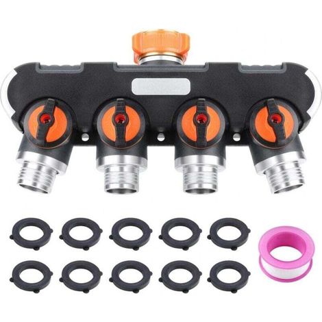 4-Way Adjustable Water Distributor for Garden Irrigation with 3/4 Inch Connector (1/4)