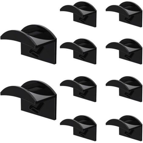 10 ganchos negros para sombreros, ganchos de pared para sombreros, soportes de pared para gorras de béisbol, fácil instalación, sin perforaciones, perchero para gorras (1/4)