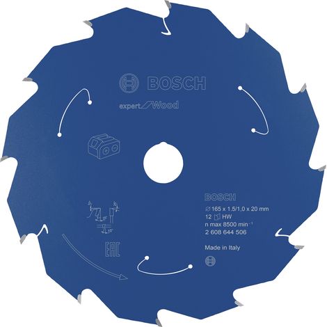 Bosch Hoja de sierra circular Expert for Wood para sierras circulares inalámbricas 165 x 1,5 x 20 mm 12 - 2608644506 (1/5)