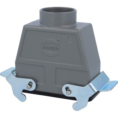 HARTING Han 16B Embase prolongatrice haut, 1xPG29 sortie de câble droite, avec 2 étriers transversaux Presse-étoupe PG29 Plage de serrage 16,0 mm - 25,0 mm - 1 Stück (1/3)