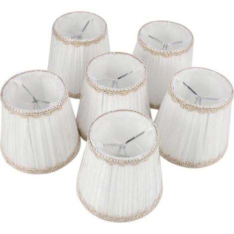 Abat-jour pour lustre, uniquement pour ampoules à bougie, lot de 6, blanc (1/4)