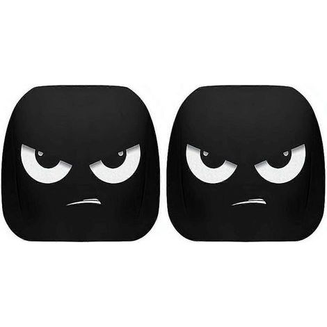 Lot de 2 housses d'appuie-tête voiture à motif portrait mystère universel noires pour décoration Halloween Noël Thanksgiving (1/5)