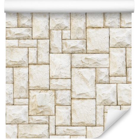 Papel pintado con diseño de ladrillo y piedra para salón y dormitorio, 50x1000 cm. (1/5)
