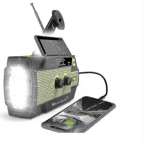 Sofirn Notradio, 2000 mAh Wetterradio mit Solarladung, 3-stufige LED-Taschenlampe, SOS-Alarm