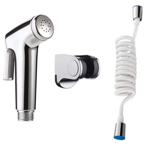 Edelstahl-Bidet – mit 150 cm langem ABS-Teleskop-Brauseschlauch – Sprüher-Set für – 3er-Pack für Wasserleitungen, Toilette, Bidet, Badezimmer