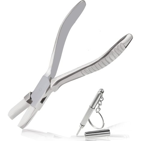 Pince à mâchoire plate en nylon de 15,2 cm pour lunettes - Pince de réparation de lunettes - Outils d'assemblage et de réglage - Outil d'opticien optique avec tournevis (1/5)