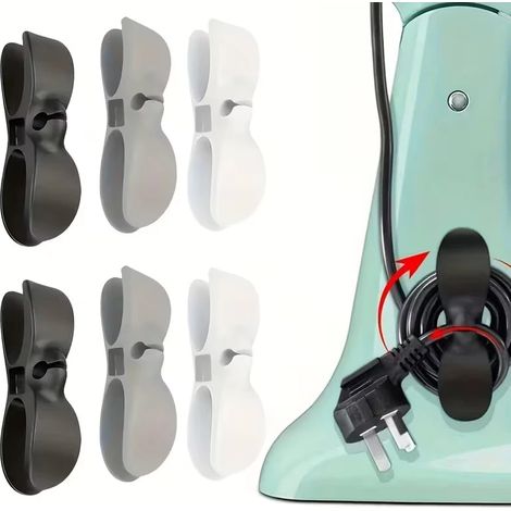 Lot de 6 clips enrouleurs de câble - Support de gestion des câbles de cuisine pour friteuse sans huile, machine à café et autres appareils électroménagers (1/5)