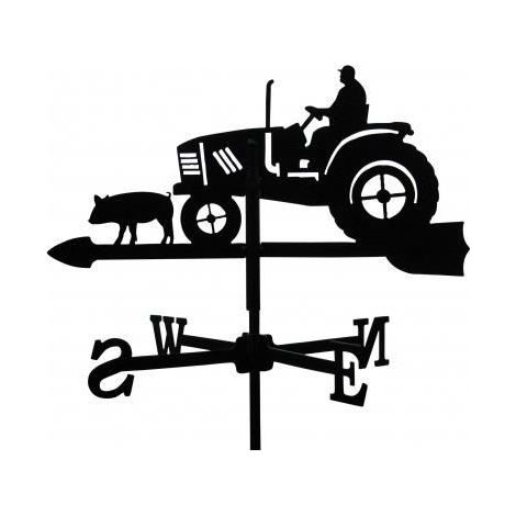 Girouette Fermier sur son Tracteur en fer forgé petit modèle