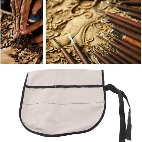 Sac de rangement pour couteaux à sculpter Meike, fait main, outils de sculpture sur bois, sac de rangement pour outils de travail du bois à faire soi-même (1/5)