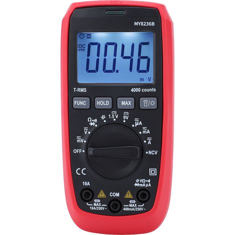 Testeur multimètre numérique, voltmètre, 4000 points, adapté aux circuits de batterie. (1/5)