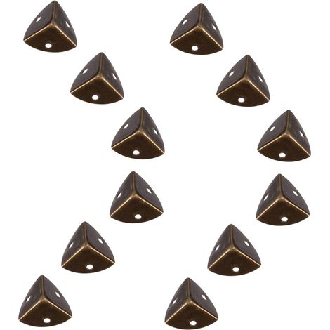 12 protège-coins décoratifs, métal/bois, pour quincaillerie (1/5)