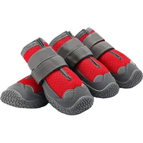 4er-Set Hundeschuhe Atmungsaktive und rutschfeste Hundeschuhe Reflektierende Hundeschuhe Geeignet für Schnee und Spaziergänge Schwarz Größe 2XL (1/5)