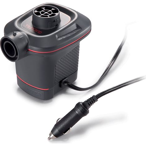 Intex – Gonfleur électrique 12 V rechargeable allume-cigare – Débit 600 L/min – Pression max 0,46 PSI – 3 embouts adaptables