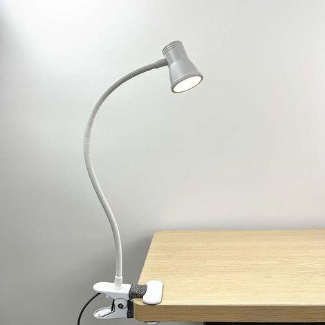 Lampe frontale à pince réglable avec éclairage tricolore (blanc chaud/froid, neutre) pour blanchiment dentaire, maquillage permanent, mariages, pose de faux-cils et manucure – Lampe de bureau USB rech