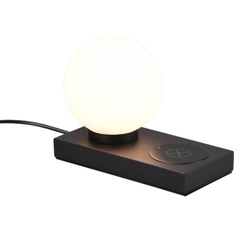 Lampada da tavolo, metallo, nero opaco, 20x15x10 cm, Chloe (1/5)