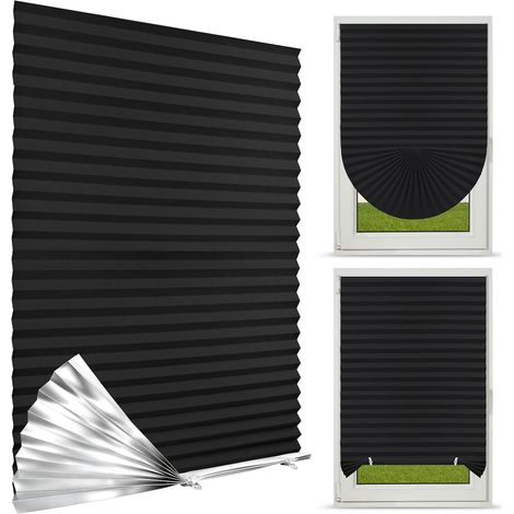 Store Plissé sans Percage, 90 x 180 cm Rideaux Plissés Autocollants (1/5)